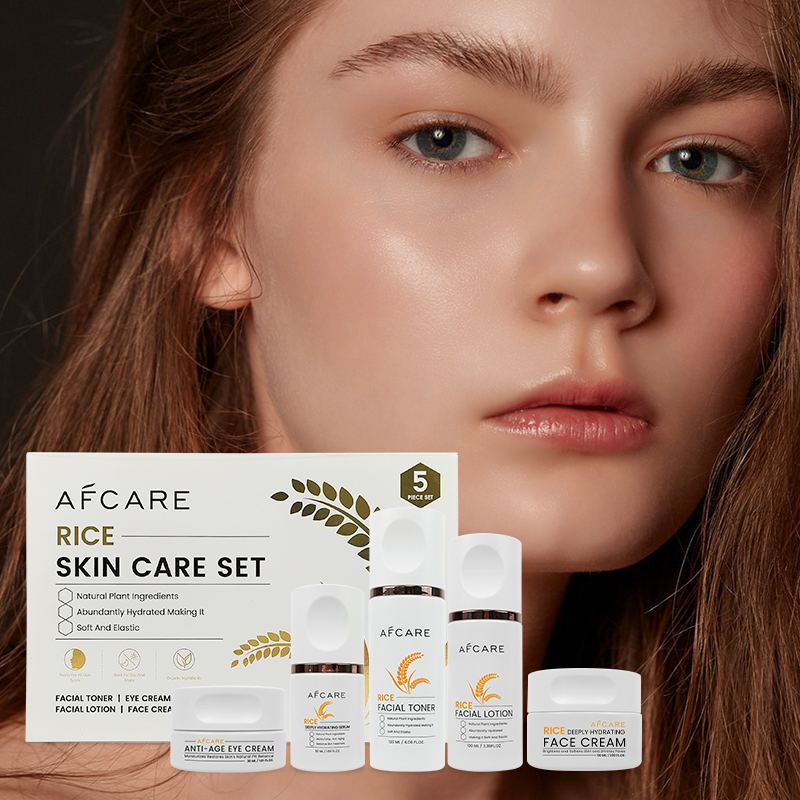 Ensemble de soins de la peau éclaircissant sans silicone apaisant et antioxydant et huile de riz et de graines de jojoba ensemble soins de la peau changement de marque – Image 2